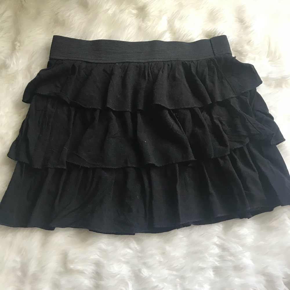 Black ruffled skirt